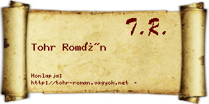 Tohr Román névjegykártya